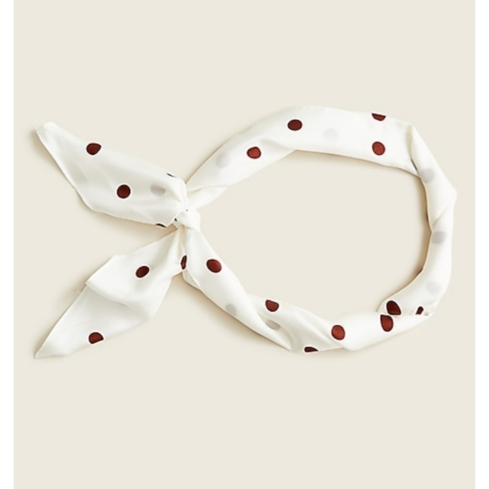 5. J.Crew Skinny silk scarf in polka dot - Picture 5 of 5